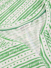 White Stuff Green Nelly Notch Stripe T-Shirt - Image 6 of 6