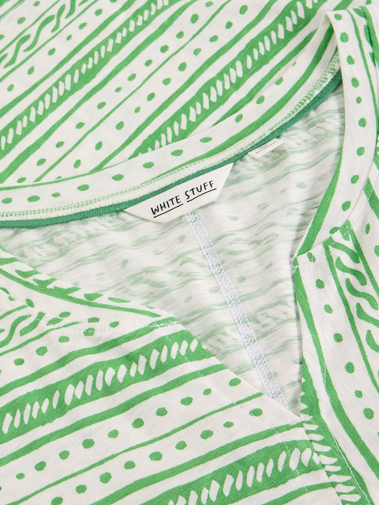 White Stuff Green Nelly Notch Stripe T-Shirt - Image 6 of 6 White Stuff Green Nelly Notch Stripe T-Shirt - Image 6 of 6