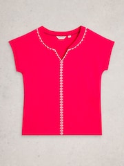 White Stuff NELLY PLAIN EMBROIDERED TEE - Image 5 of 6