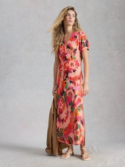 White Stuff Pink Hope Bias Cut Dress - Image 2 of 6