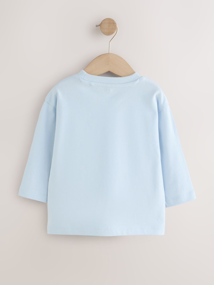 Blue Farm Scene Long Sleeve Appliqué T-Shirt (3mths-7yrs) - Image 2 of 4