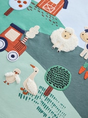 Blue Farm Scene Long Sleeve Appliqué T-Shirt (3mths-7yrs) - Image 3 of 4