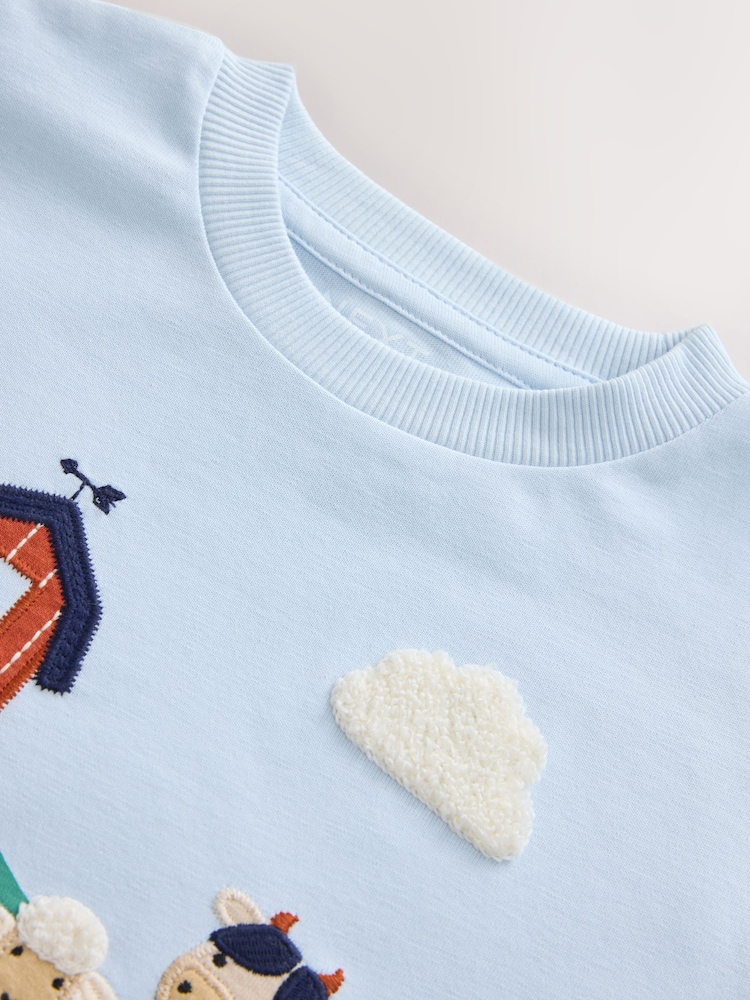 Blue Farm Scene Long Sleeve Appliqué T-Shirt (3mths-7yrs) - Image 4 of 4