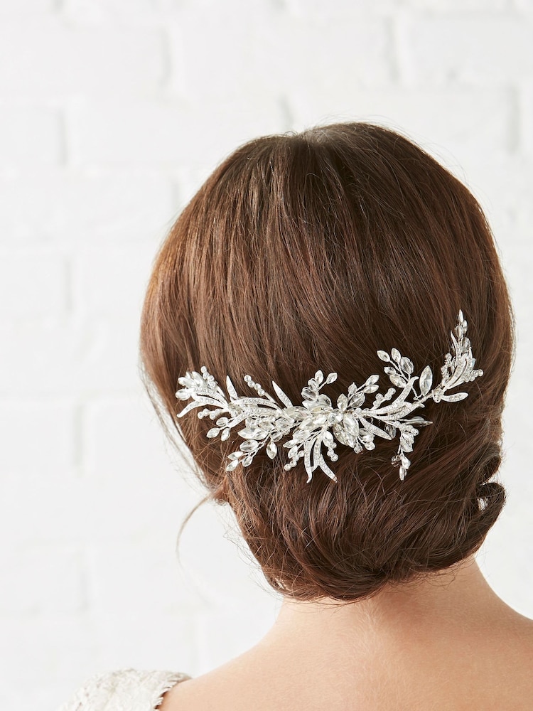 Peineta de vestir con diseño de hojas con cristales y cuentas Penelope de Jon Richard - Estuche de regalo - Imagen 3 de 3