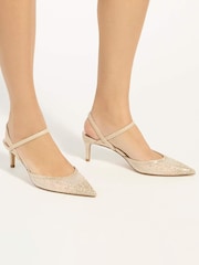 Dune London Metallic Charismatic Slingbacks - Image 1 of 6