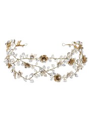 Jon Richard Plated Sienna Floral Hair Vine Gift Pouch - 圖片 1/2