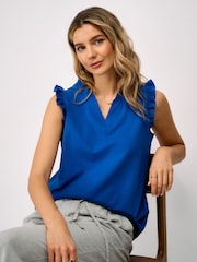 Crew Clothing Blue Frill Jersey Vest - Image 3 of 5