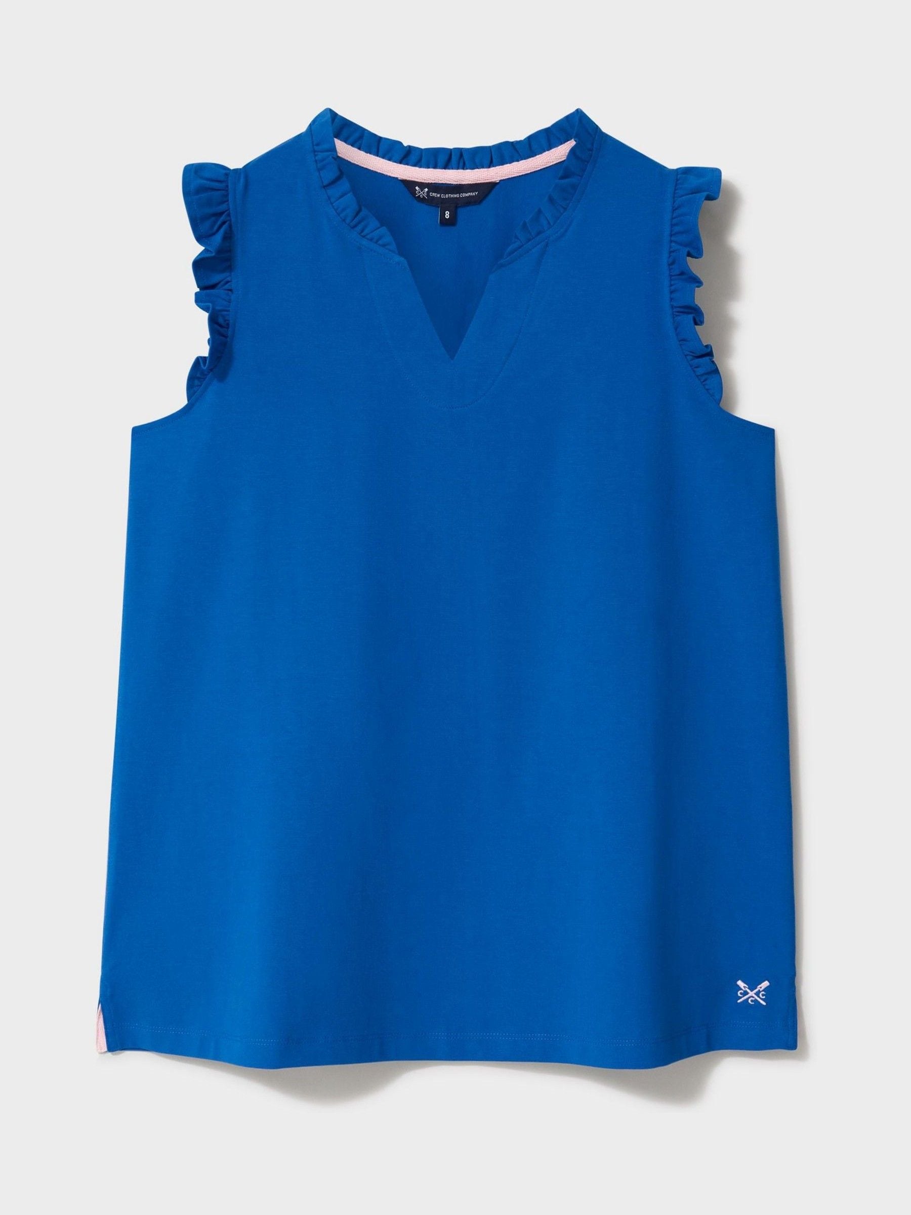 Buy Crew Clothing Blue Frill Jersey Vest from the Next UK online shop