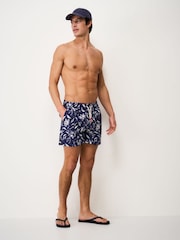 Crew Clothing White Painterly Floral Print Swim Shorts - Image 1 of 5