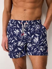 Crew Clothing White Painterly Floral Print Swim Shorts - Image 3 of 5