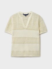 Crew Clothing Natural Lace Knit T-Shirt - Image 5 of 5