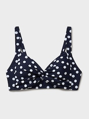 Crew Clothing Blue Twist-Front Bikini Top - Image 5 of 5