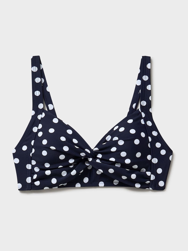 Crew Clothing Blue Twist-Front Bikini Top - Image 5 of 5
