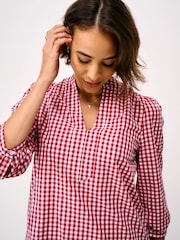Crew Clothing Red/White Freya V-neckline Blouse - Image 4 of 5