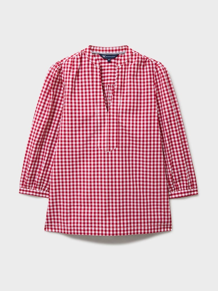 Crew Clothing Red/White Freya V-neckline Blouse - Image 5 of 5 Crew Clothing Red/White Freya V-neckline Blouse - Image 5 of 5