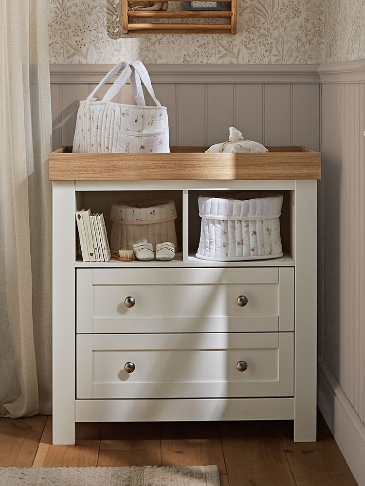 Cuddleco White/Oak Burford Dresser Changer - Image 1 of 7