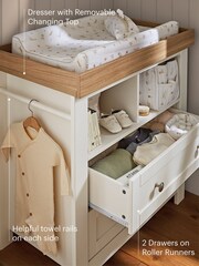 Cuddleco White/Oak Burford Dresser Changer - Image 3 of 7