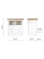 Cuddleco White/Oak Burford Dresser Changer - Image 5 of 7