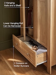 Cuddleco Oak Burford Wardrobe - Image 3 of 8