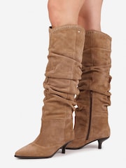 Bronx Brown Dark Natural Leather Slouch Ankle Boots - Image 2 of 6