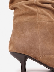 Bronx Brown Dark Natural Leather Slouch Ankle Boots - Image 3 of 6