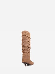 Bronx Brown Dark Natural Leather Slouch Ankle Boots - Image 5 of 6