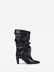 Bronx Black Jow-Jadey Pleated Leather Ankle Boot - Image 3 of 6