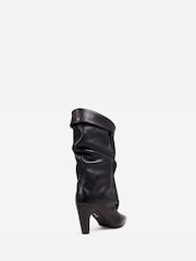 Bronx Black Jow-Jadey Pleated Leather Ankle Boot - Image 4 of 6