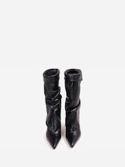 Bronx Black Jow-Jadey Pleated Leather Ankle Boot - Image 5 of 6