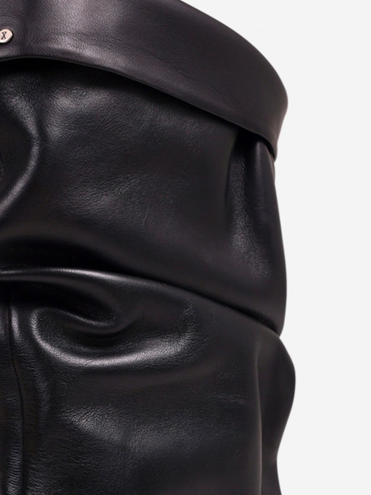 Bronx Black Jow-Jadey Pleated Leather Ankle Boot - Image 6 of 6