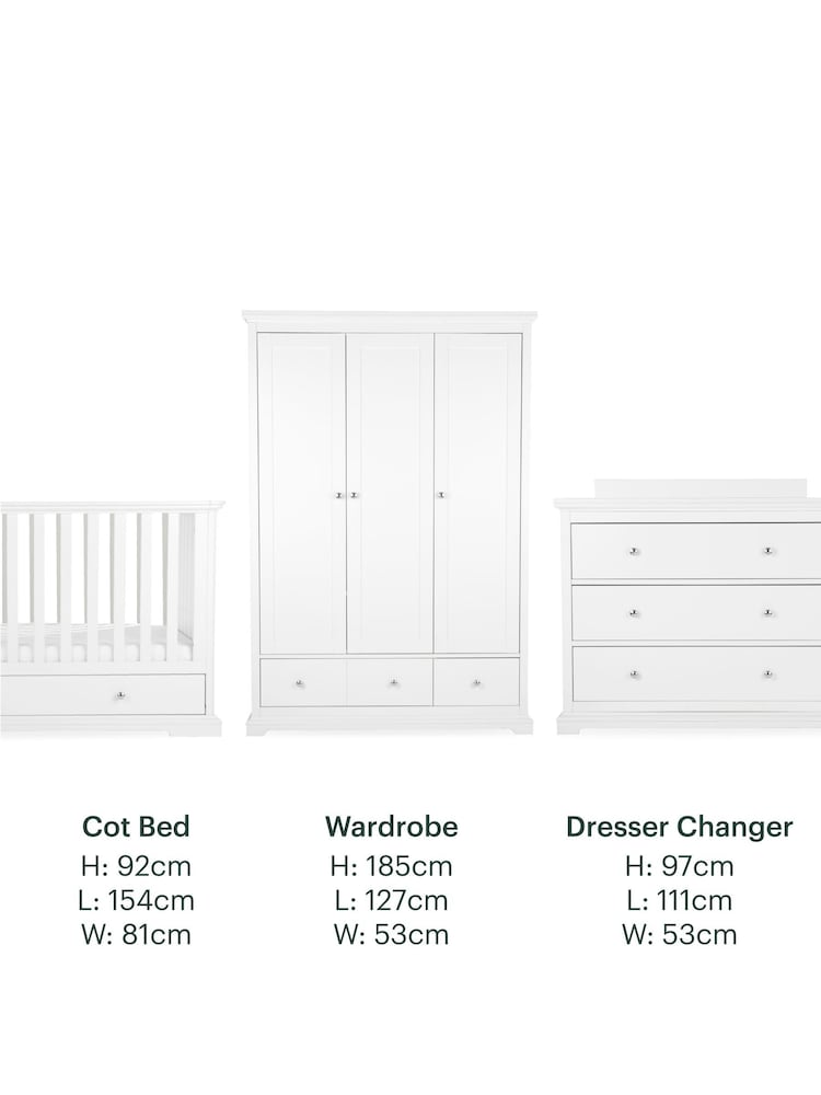 Cuddleco 3 Piece White Beaumont Nursery Furniture Set - Image 7 of 7