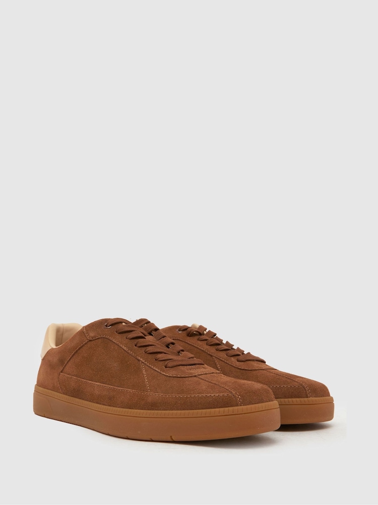 Schuh Brown Winter Suede Trainer - Image 2 of 4