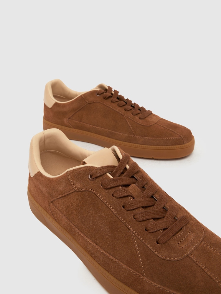 Schuh Brown Winter Suede Trainer - Image 4 of 4