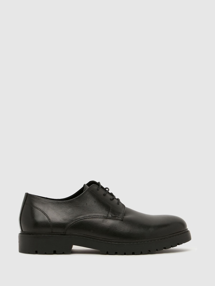 Schuh Black Peirce Leather Lace-Up Shoes - Image 1 of 4