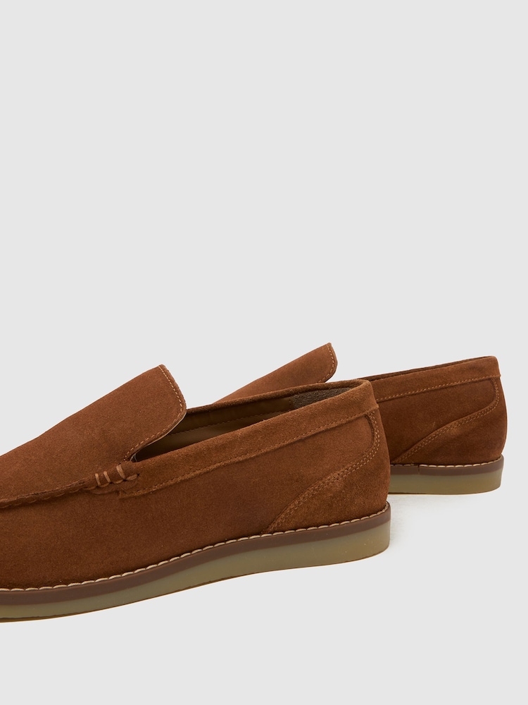 Schuh Tan Risk Suede Loafers - Image 4 of 4
