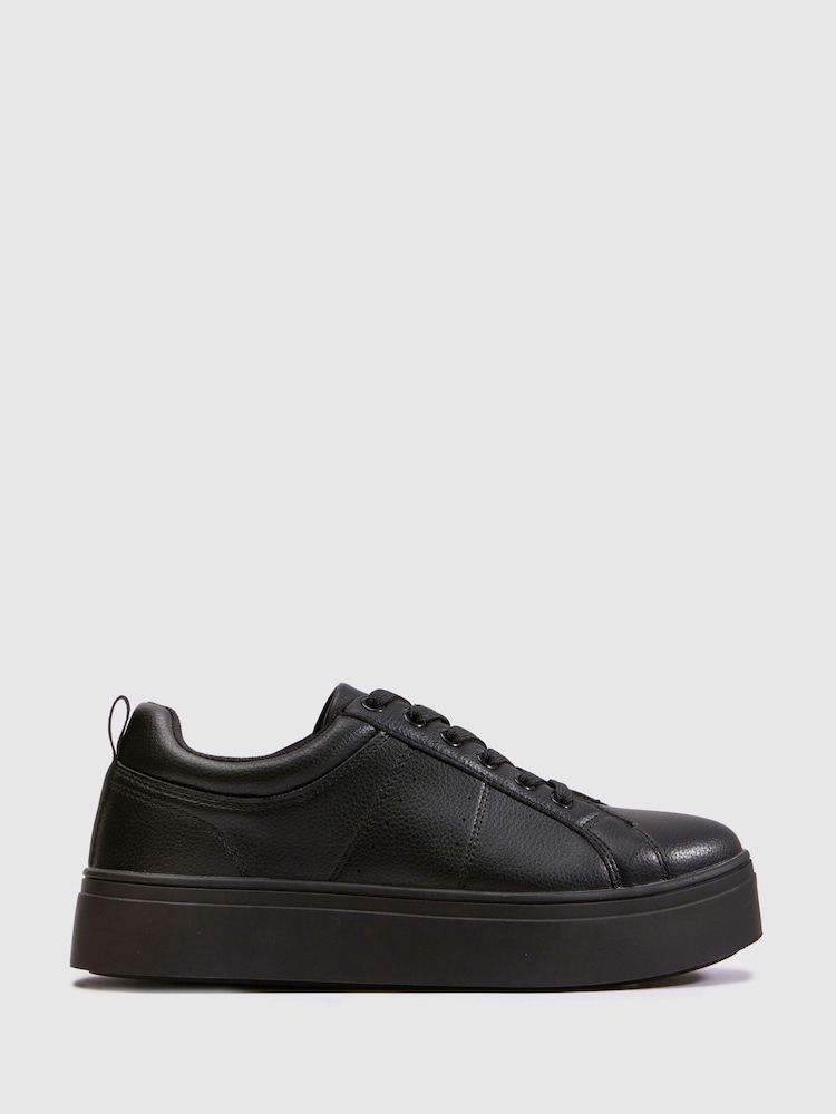 Schuh Black Naomi Lace Up Trainers - Image 1 of 4