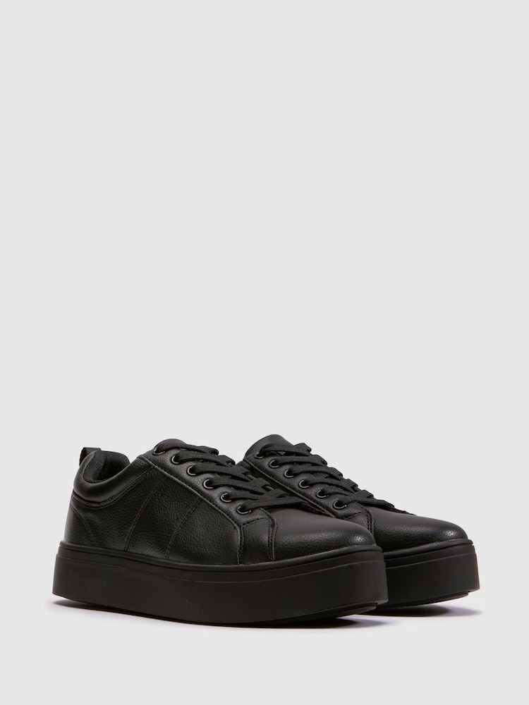 Schuh Black Naomi Lace Up Trainers - Image 2 of 4