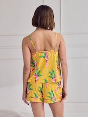 Chelsea Peers Orange Parrot Wavy Stripe Print Cami Short Pyjamas Set - Image 4 of 5
