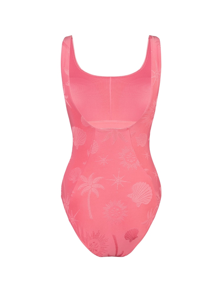 Chelsea Peers Pink Jacquard Coastal Swimsuit - Image 6 of 6