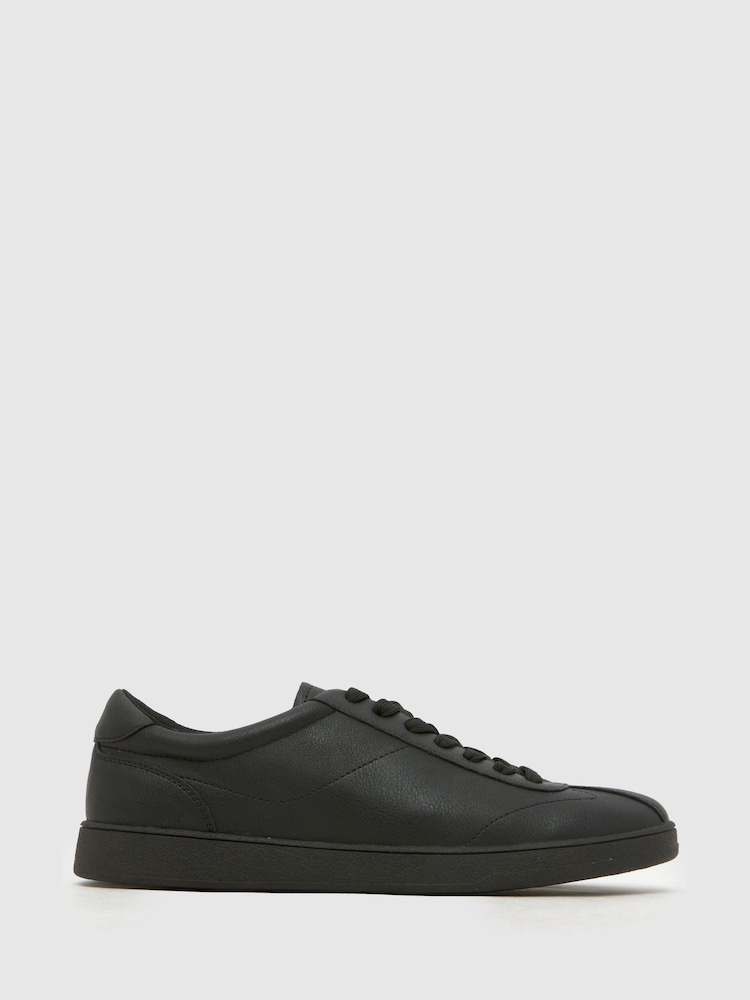 Schuh Black Welt Lace Up Trainers - Image 1 of 4 Schuh Black Welt Lace Up Trainers - Image 1 of 4