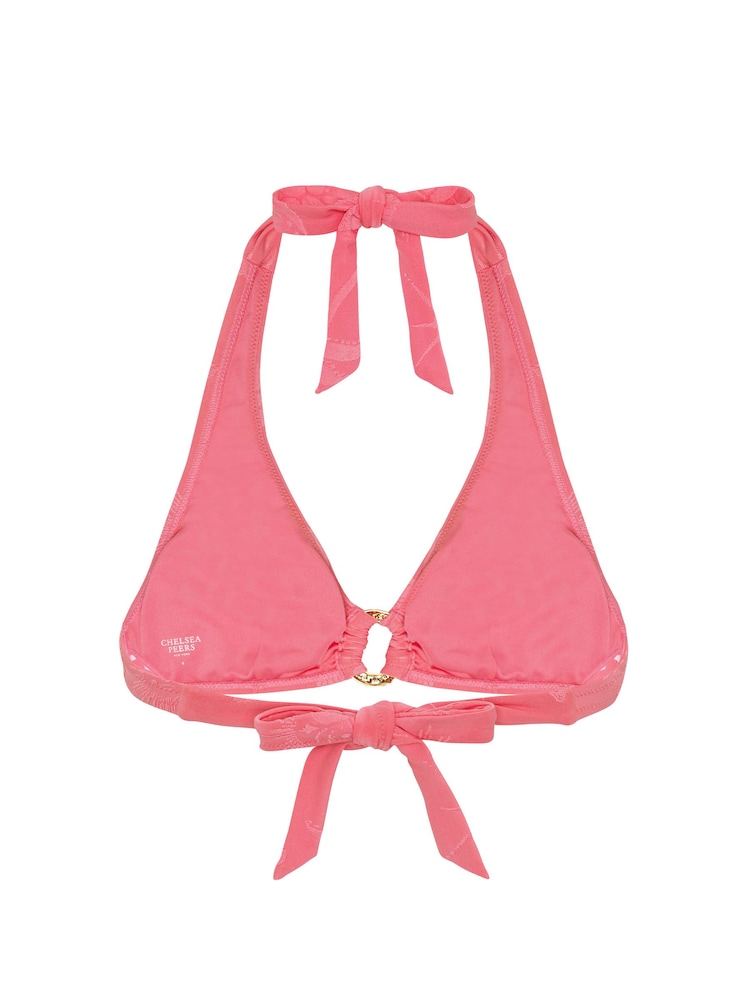 Chelsea Peers Pink Jacquard Coastal Bikini Top - Image 6 of 6