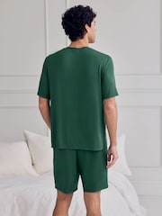 Chelsea Peers Green TENCEL™ Modal Crew Neck Short Pyjamas Set - Image 4 of 6