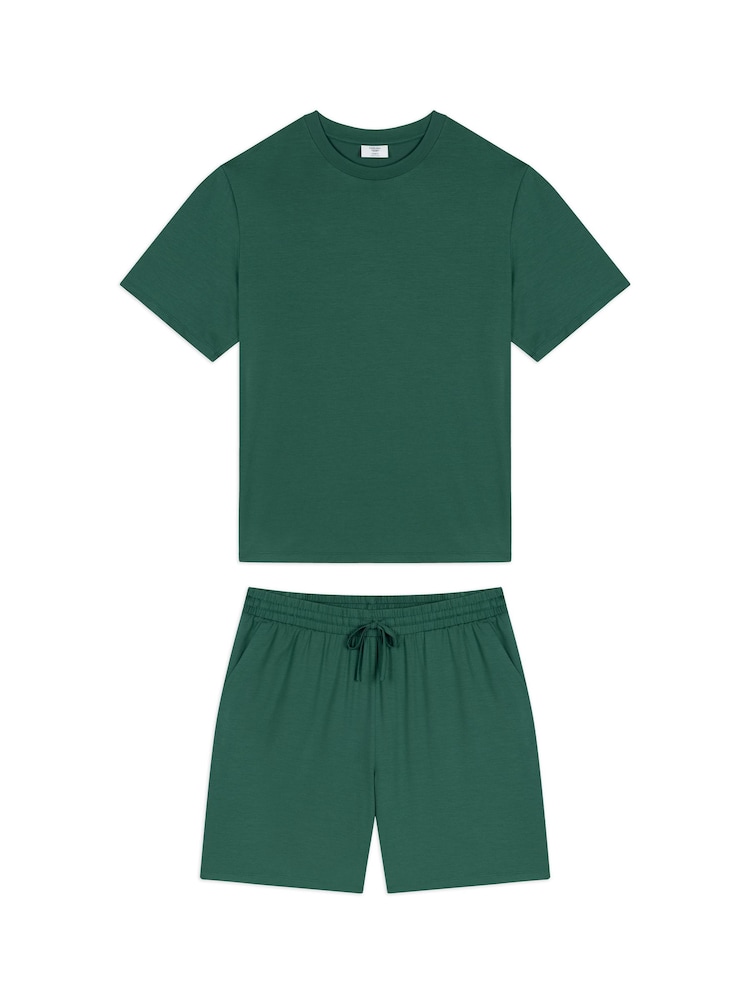 Chelsea Peers Green TENCEL™ Modal Crew Neck Short Pyjamas Set - Image 6 of 6