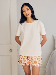 Chelsea Peers Natural Siesta Tiger Print Short Pyjamas Set - Image 1 of 6