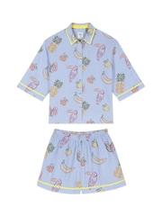 Chelsea Peers Toucan & Fruit Stripe Print Short Pyjamas Set - Imagen 7 de 7