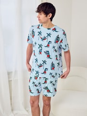 Chelsea Peers Blue Surfing Crocodile Print Short Pyjamas Set - Image 2 of 5