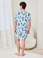 Chelsea Peers Blue Surfing Crocodile Print Short Pyjamas Set - Image 4 of 5