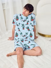 Chelsea Peers Blue Surfing Crocodile Print Short Pyjamas Set - Image 5 of 5