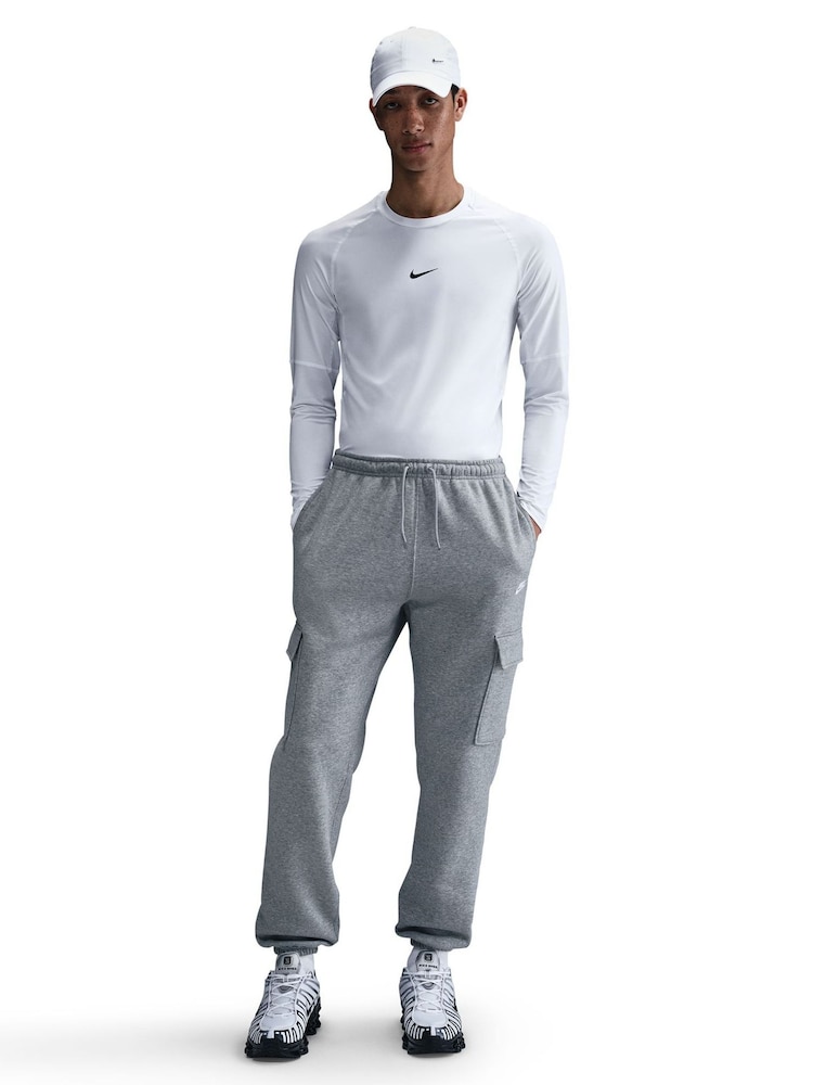 Nike Grey Club Fleece Cargo Joggers - Image 1 of 9 Nike Grey Club Fleece Cargo Joggers - Image 1 of 9