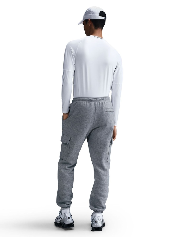 Nike Grey Club Fleece Cargo Joggers - Image 2 of 9 Nike Grey Club Fleece Cargo Joggers - Image 2 of 9